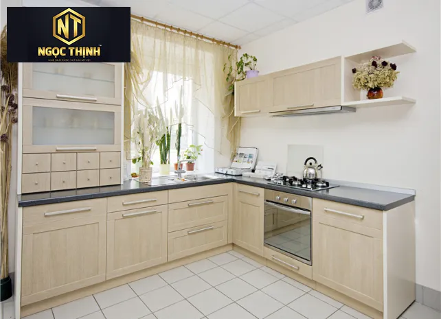 Xưởng Nội Thất Ngọc Thịnh Phước Thiền - Tủ bếp gỗ đa năng chữ L - TBNT07